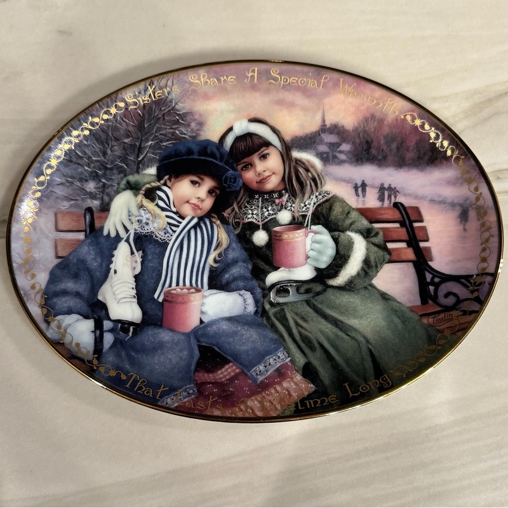 Chantal Poulin Sisters Share a Special Warmth Art Collector Plate Vintage 596